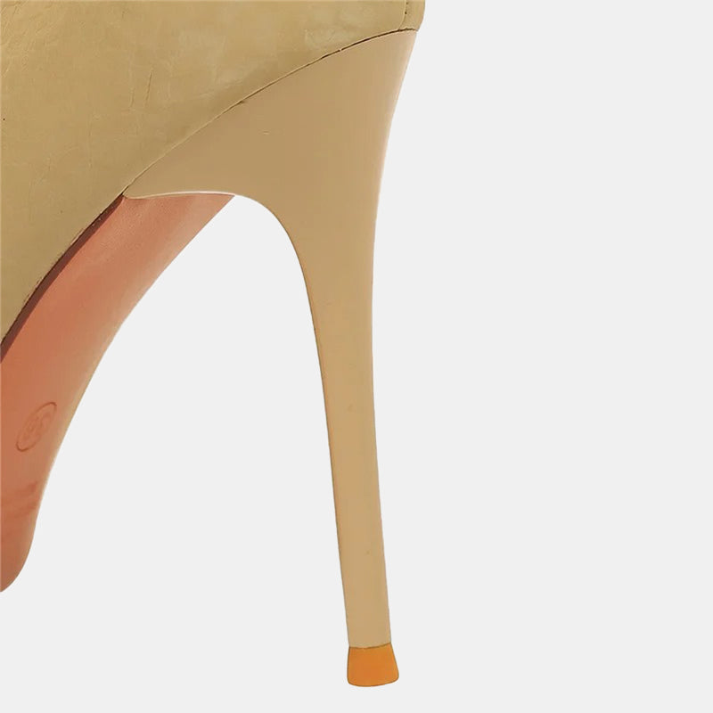 Escarpins mariage | Beige raffiné avec talon aiguille et doublure confortable