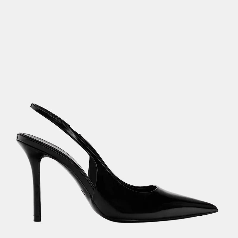 Escarpins mariage | Slingback noirs à talons aiguilles
