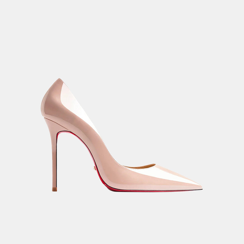 Escarpins nude à talon et dessous rouge
