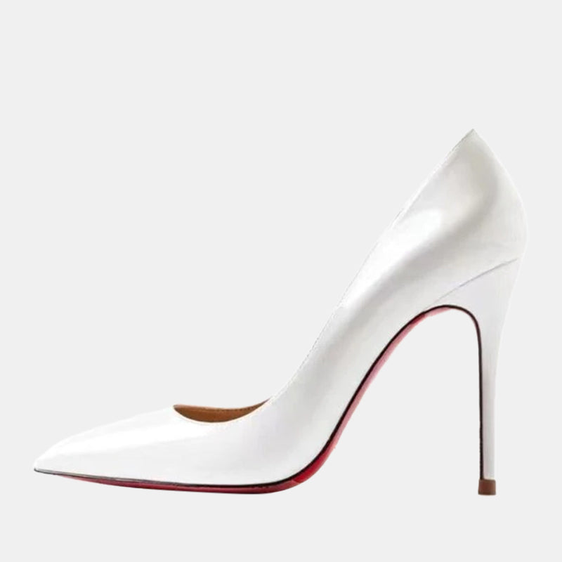 Escarpins blancs | Talon aiguille avec finition laquée brillante