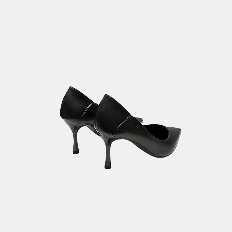 Escarpins noirs | Cuir lisse avec talon fin et semelle antidérapante