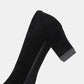 Escarpins talon carré | En velours avec semelle en cuir et talon carré stable et élégant