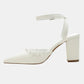 Escarpins mariage | Talons carrés blancs avec doublure confortable et bout pointu