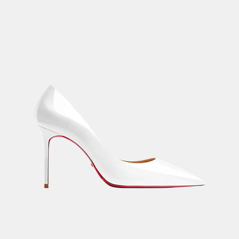 Escarpins blancs | Talon rouge contrastant pour un style affirmé