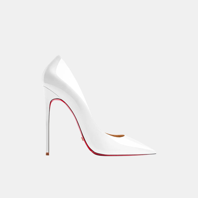 Escarpins blancs | Talon rouge contrastant pour un style affirmé