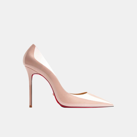 Escarpins nude à talon et dessous rouge