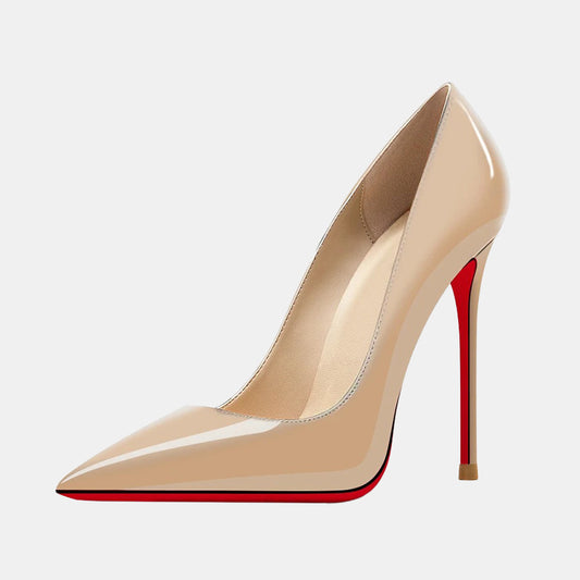 Escarpins nude à talon rouge