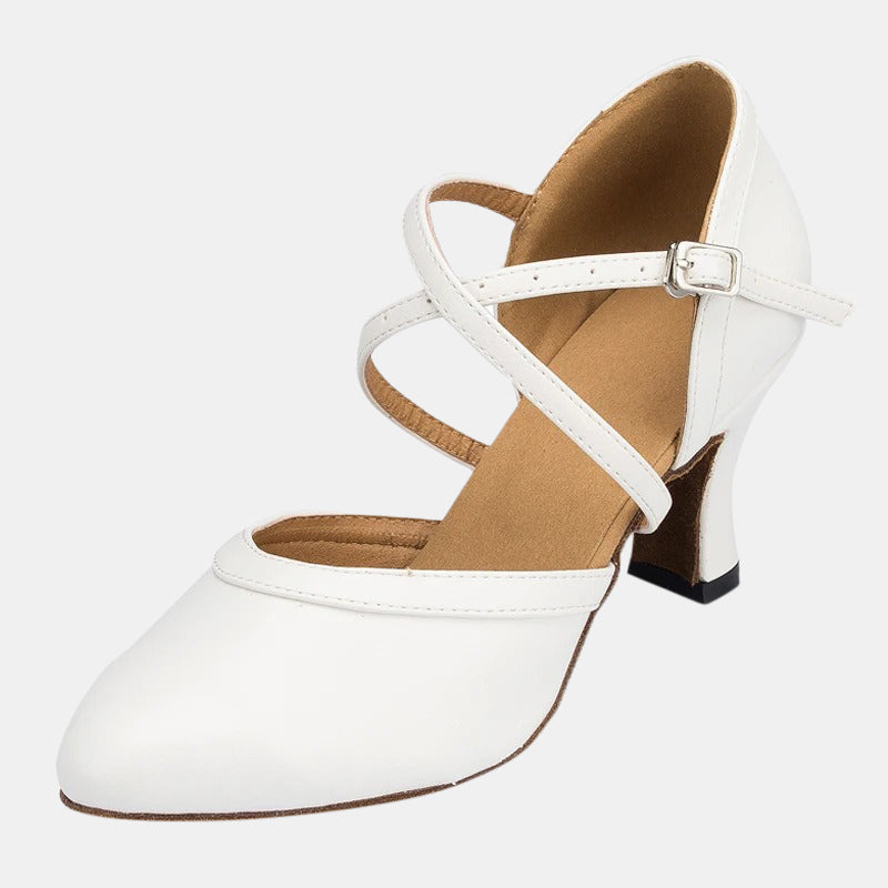 Escarpins blancs de danse à talon bas
