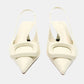 Escarpins talon carré | Bride ouverte blanche avec talon carré et semelle intérieure souple
