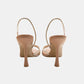 Escarpins beiges | Talons avec brides transparentes ornées de strass scintillants