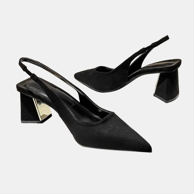 Escarpin talon carré noir online